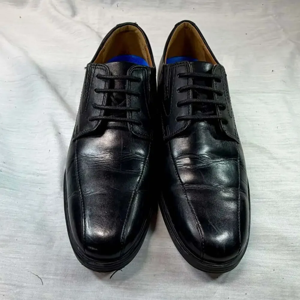 Clarks Men's Whiddon Pace Black Leather Oxford Shoes